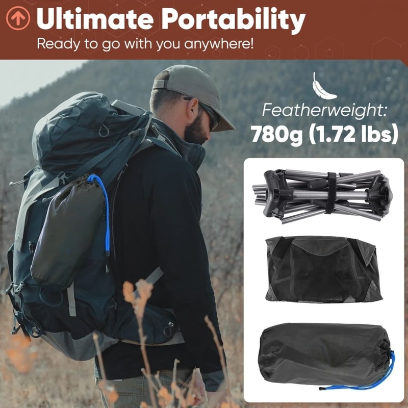 Westtune Ultralight Camping Chair 780g Aluminum Folding Moon Chair For Hiking And Travel 2