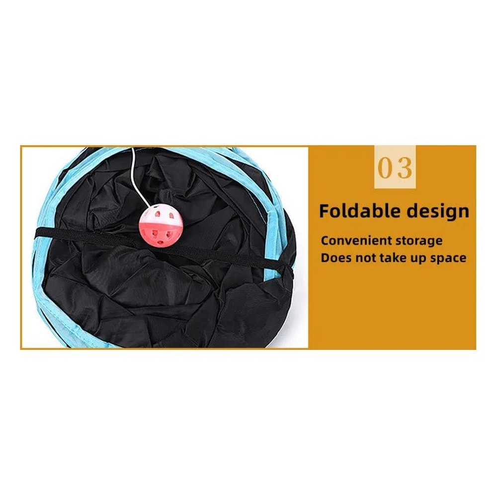 Foldable Cat Tunnel Toy Durable Breathable Play Tube For Indoor Cats 5