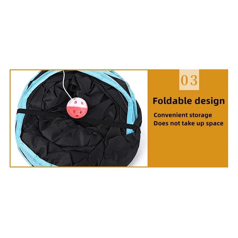 Foldable Cat Tunnel Toy Durable Breathable Play Tube For Indoor Cats 5