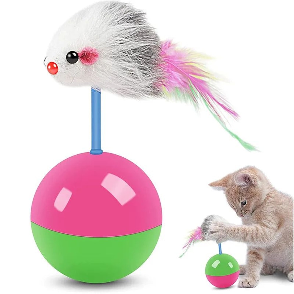 Interactive Cat Toy Set Mouse Tumbler And Teasing Toys For Cats And Small Pets 0