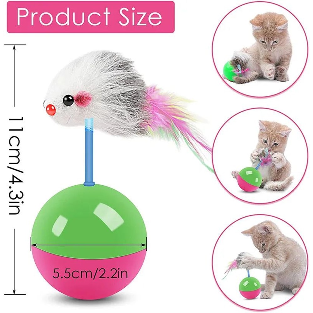 Interactive Cat Toy Set Mouse Tumbler And Teasing Toys For Cats And Small Pets 4