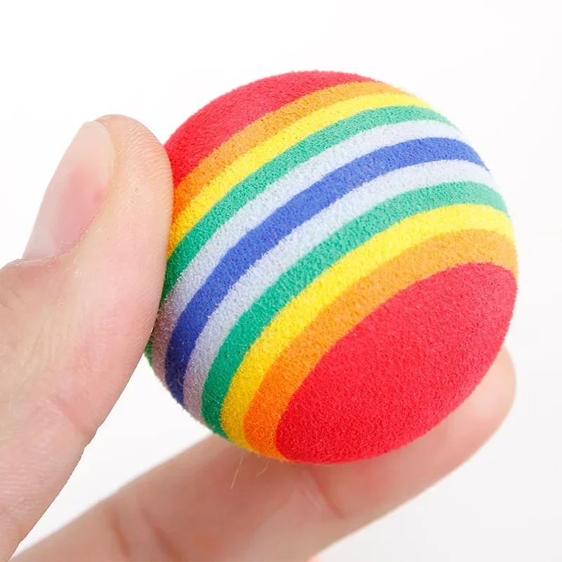 Rainbow Cat Toy Balls Interactive Chew And Play Training Balls For Cats And Dogs 1