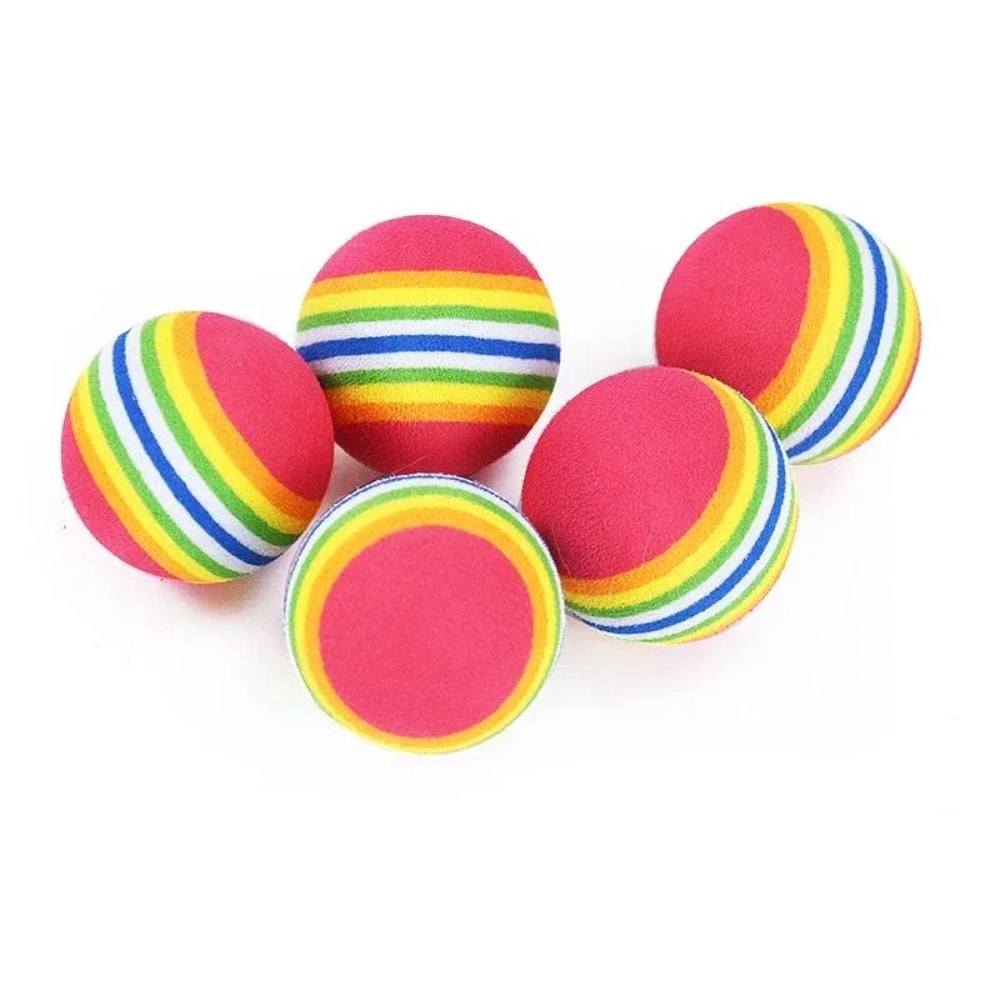 Rainbow Cat Toy Balls Interactive Chew And Play Training Balls For Cats And Dogs 4