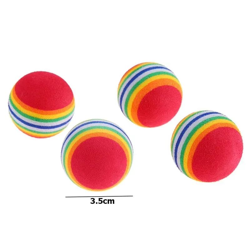 Rainbow Cat Toy Balls Interactive Chew And Play Training Balls For Cats And Dogs 3