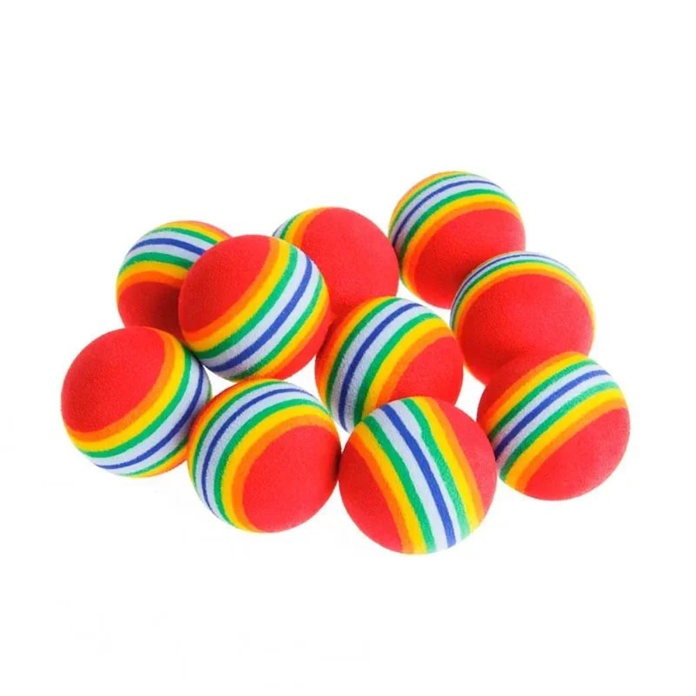 Rainbow Cat Toy Balls Interactive Chew And Play Training Balls For Cats And Dogs 5