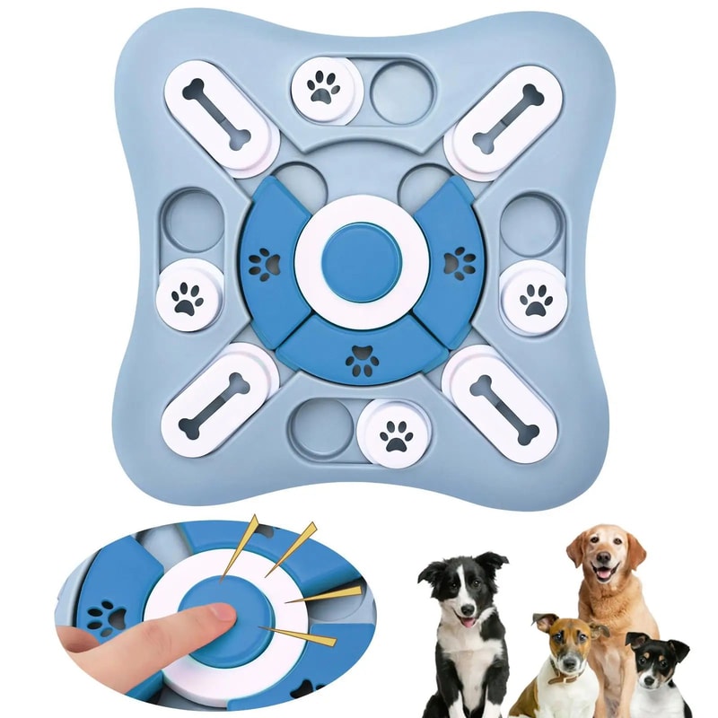 Interactive Slow Feeder Dog Toy Food Dispenser And Training Puzzle Bowl 0