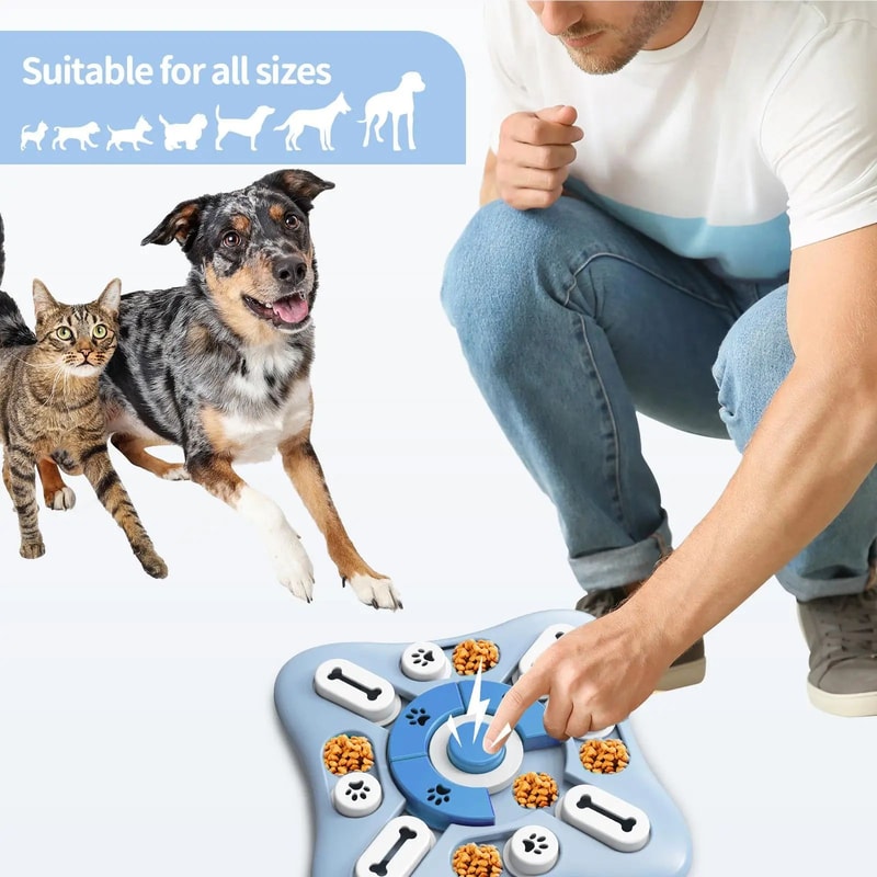 Interactive Slow Feeder Dog Toy Food Dispenser And Training Puzzle Bowl 5