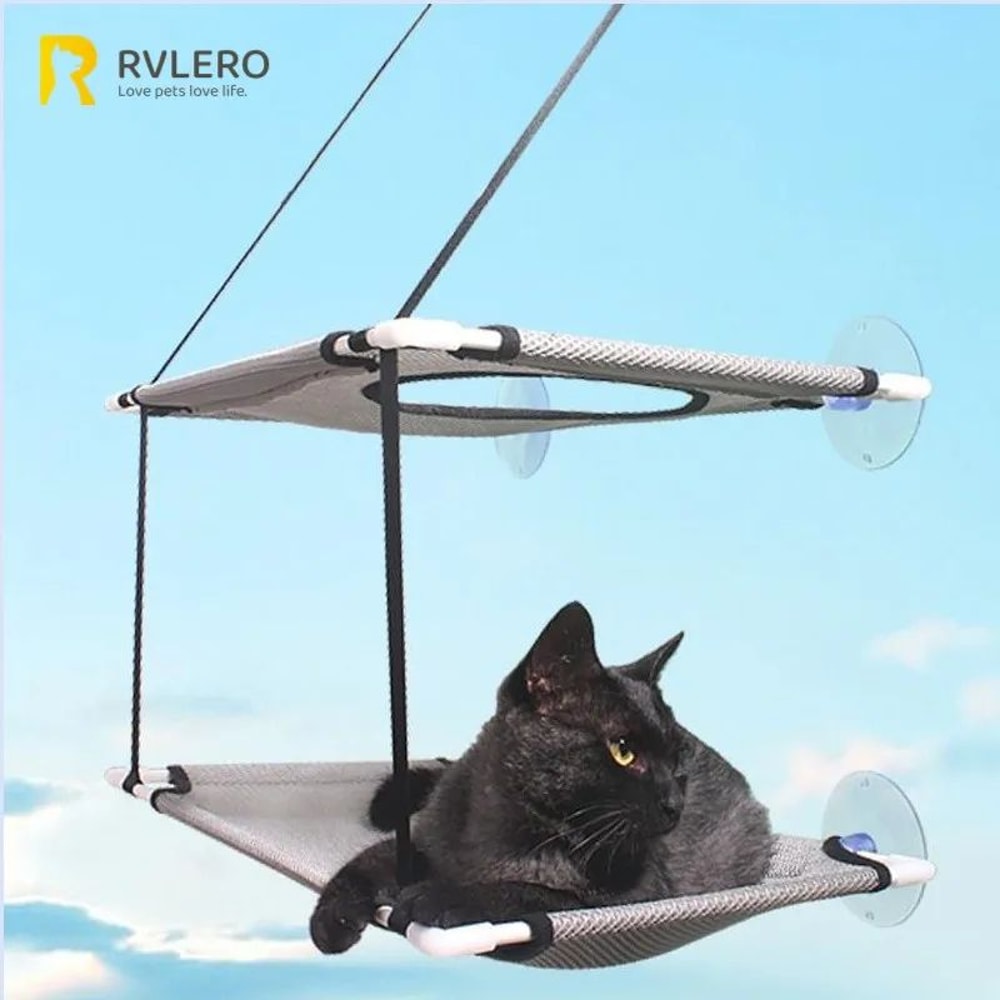 Cat Hammock Window Bed Hanging Sunny Seat With Strong Suction Cups Double Decker Design 0