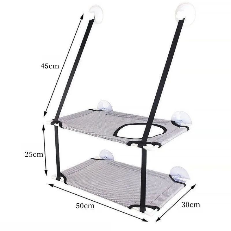 Cat Hammock Window Bed Hanging Sunny Seat With Strong Suction Cups Double Decker Design 3
