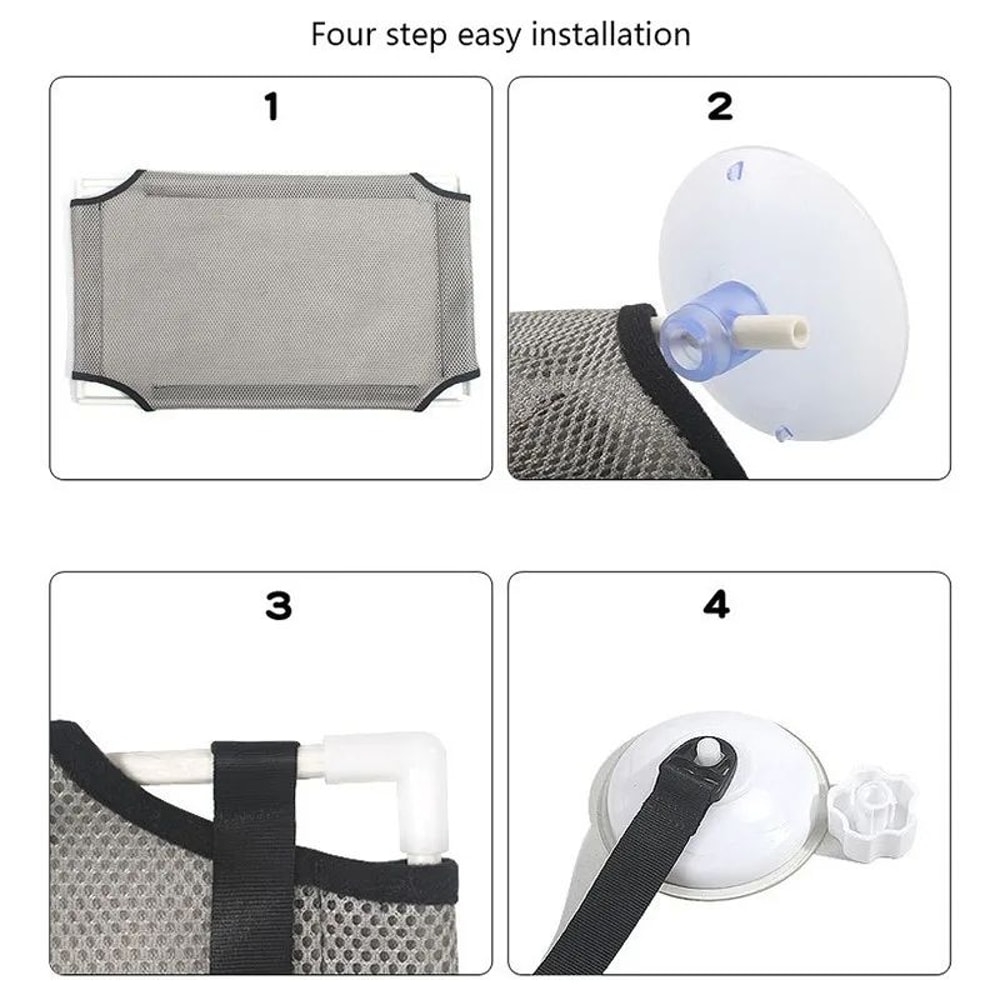 Cat Hammock Window Bed Hanging Sunny Seat With Strong Suction Cups Double Decker Design 5