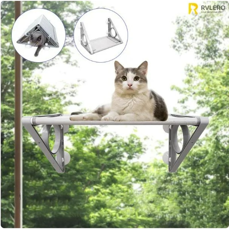 Cat Hammock Window Bed Hanging Sunny Seat With Strong Suction Cups Double Decker Design 6