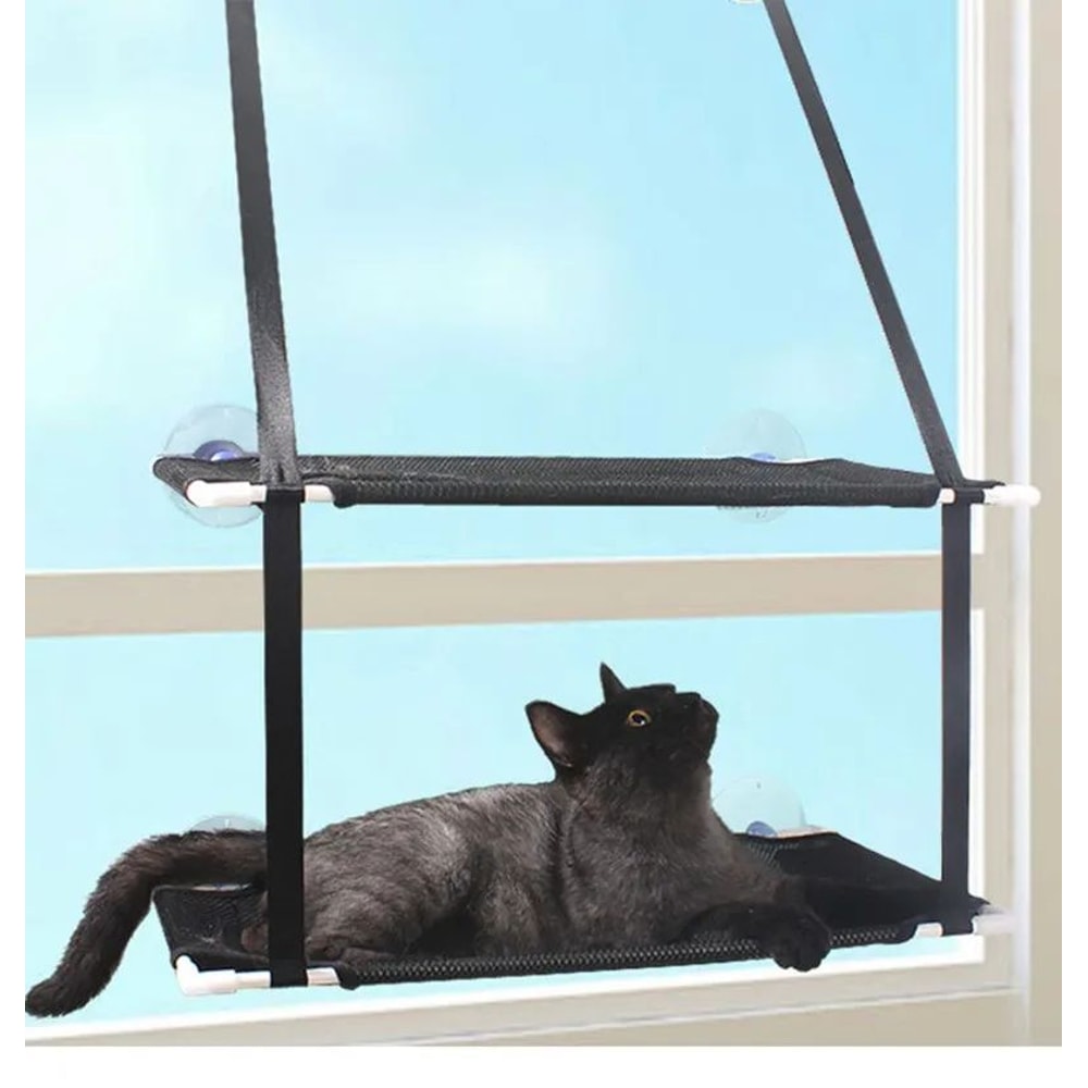 Cat Hammock Window Bed Hanging Sunny Seat With Strong Suction Cups Double Decker Design 15