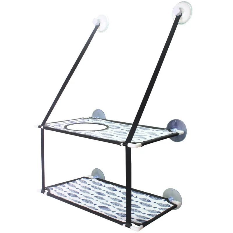 Cat Hammock Window Bed Hanging Sunny Seat With Strong Suction Cups Double Decker Design 21