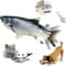 Interactive Floppy Fish Cat Toy USB Rechargeable Realistic Moving Pet Toy 0