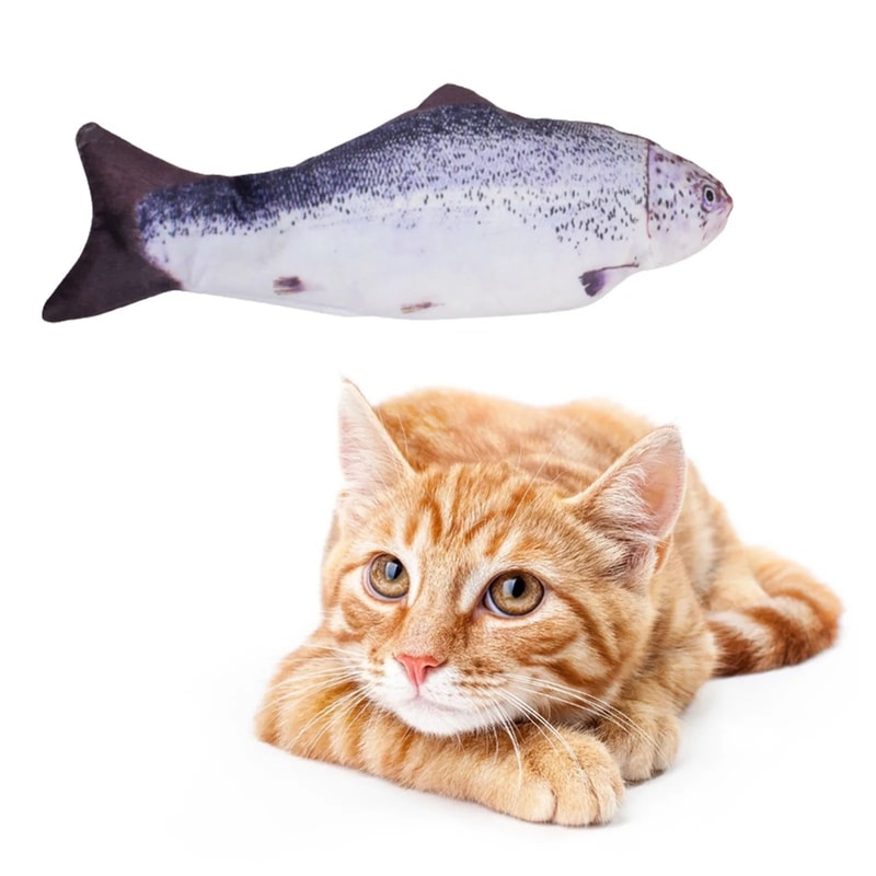 Interactive Floppy Fish Cat Toy USB Rechargeable Realistic Moving Pet Toy 10