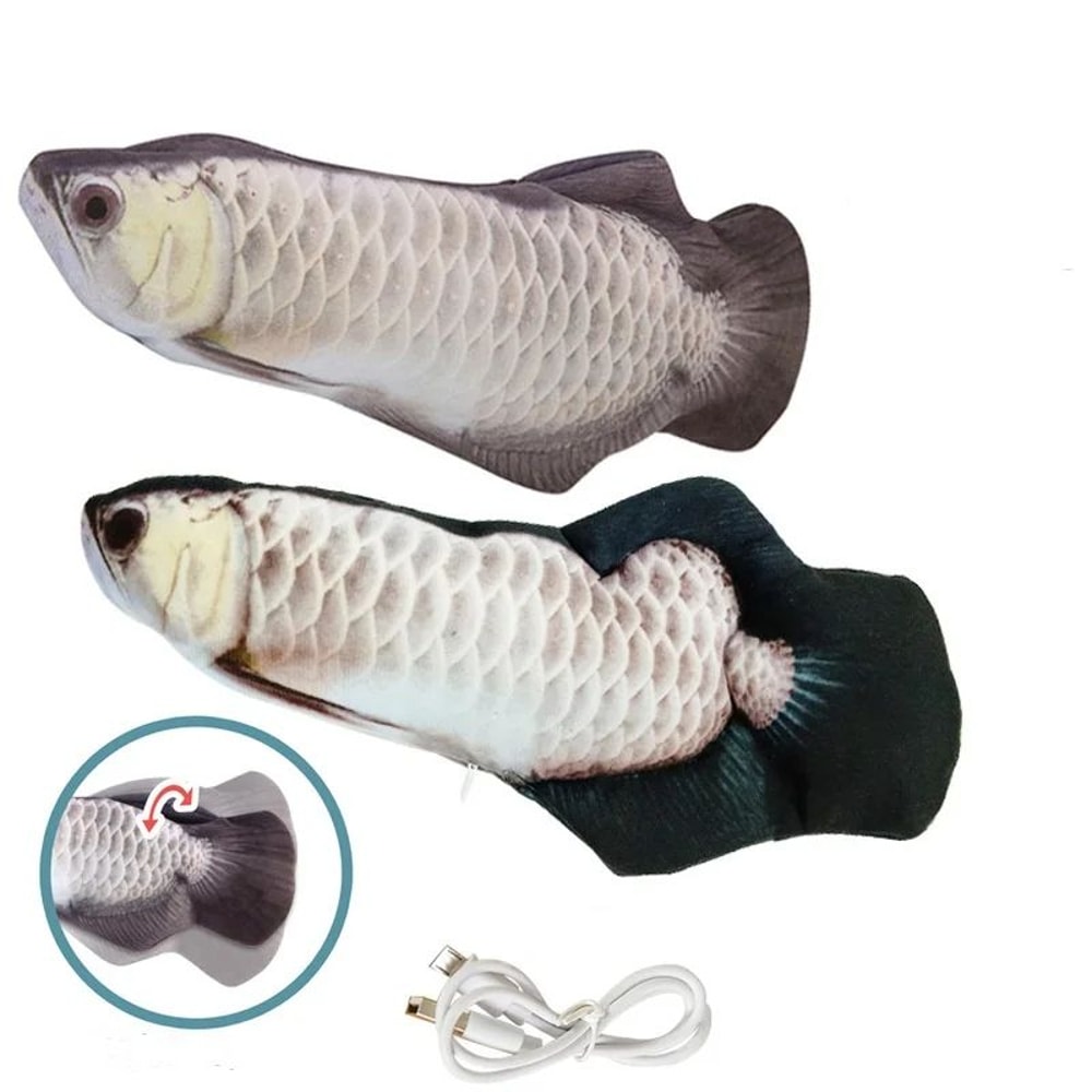 Interactive Floppy Fish Cat Toy USB Rechargeable Realistic Moving Pet Toy 15
