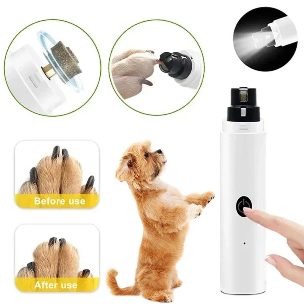 Electric Pet Nail Clippers Rechargeable Nail Grinder With LED Light For Dogs And Cats 0