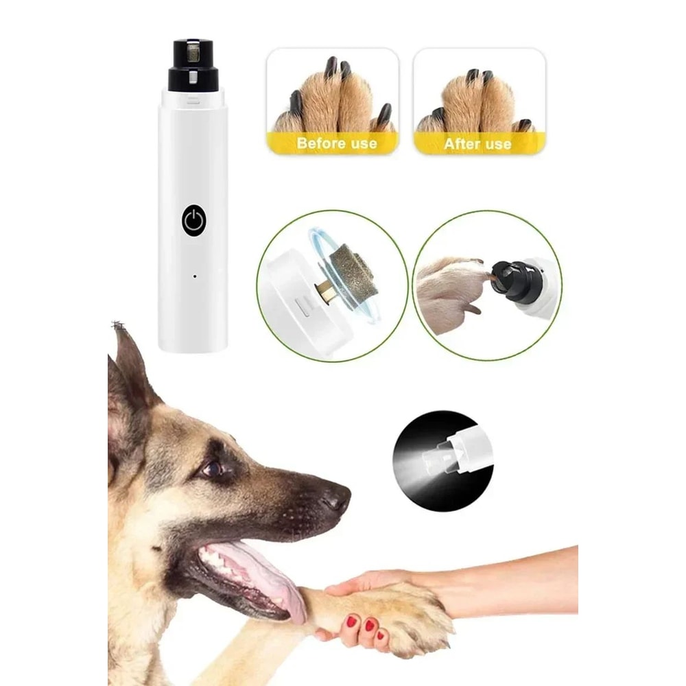 Electric Pet Nail Clippers Rechargeable Nail Grinder With LED Light For Dogs And Cats 7