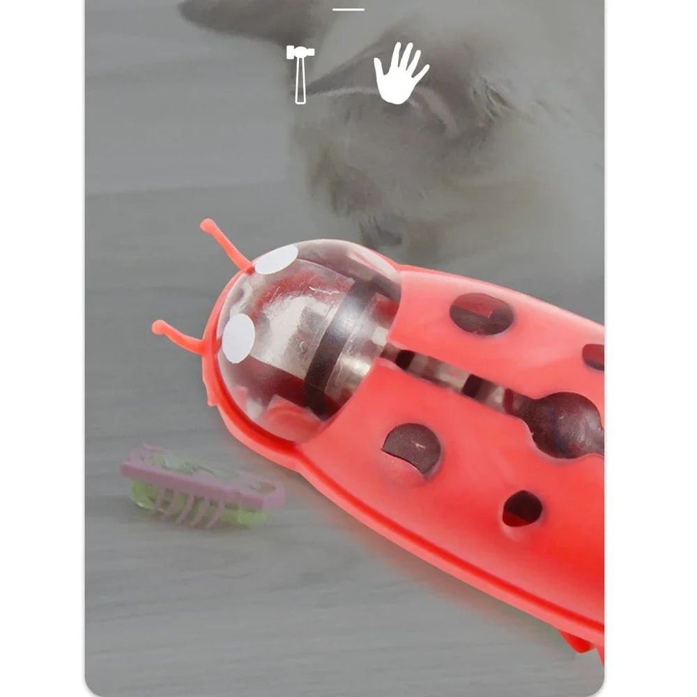 Mini Electric Ladybug Cat Toy Interactive Walking Insect Pet Toy 12