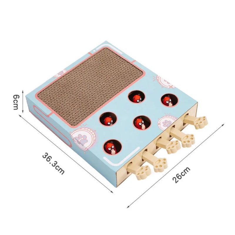 Whack A Mole Cat Toy Interactive Scratching Board And Claw Grinding Play Box 5