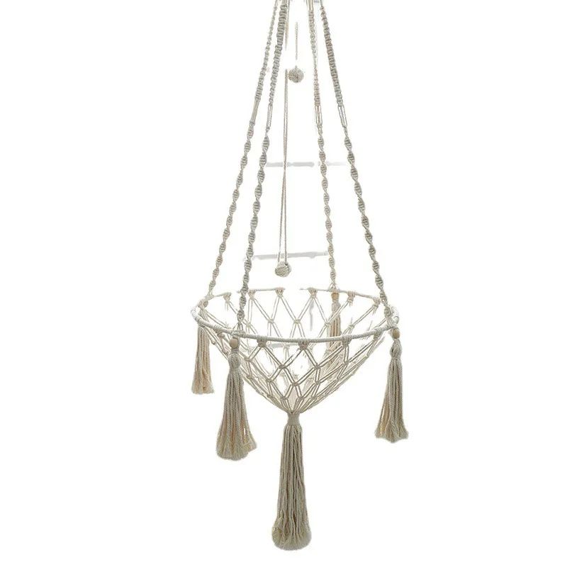 Hand Woven Cotton Rope Cat Hammock Hanging Pet Swing Basket For Indoor Use 13