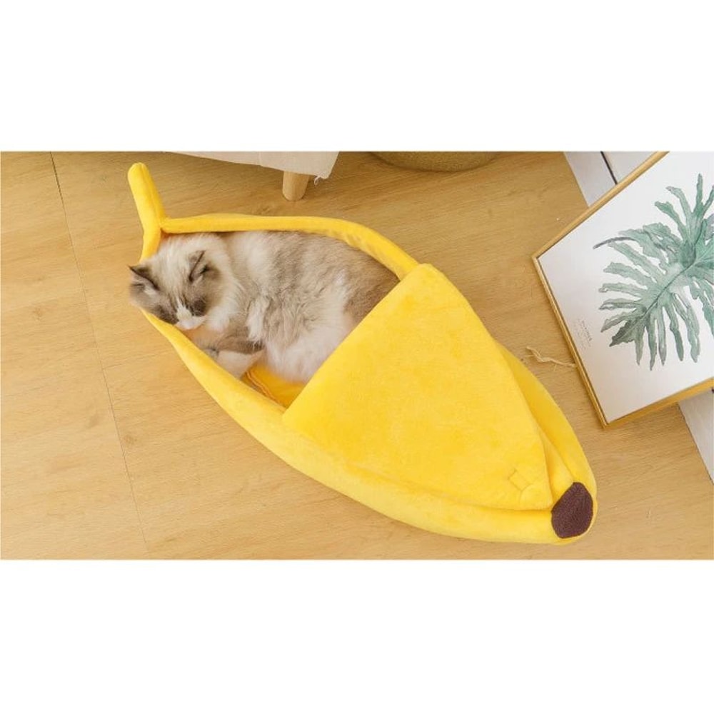 Winter Banana Cat Bed Cute Cozy Pet House Warm Portable Cat And Dog Cushion 5