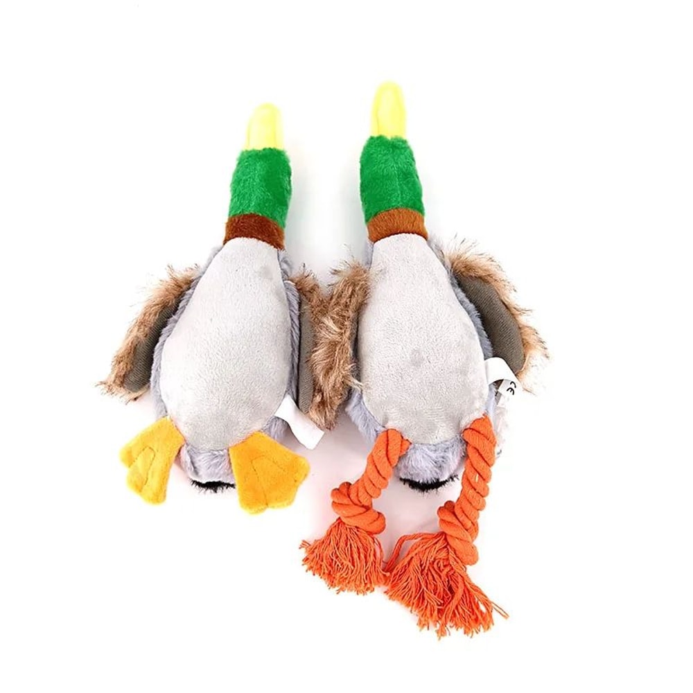 Plush Duck Dog Toy Squeaky Chew Toy With Rope For Teeth Cleaning 5
