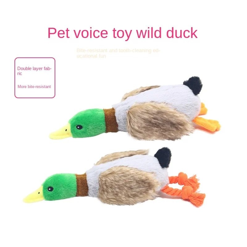 Plush Duck Dog Toy Squeaky Chew Toy With Rope For Teeth Cleaning 6