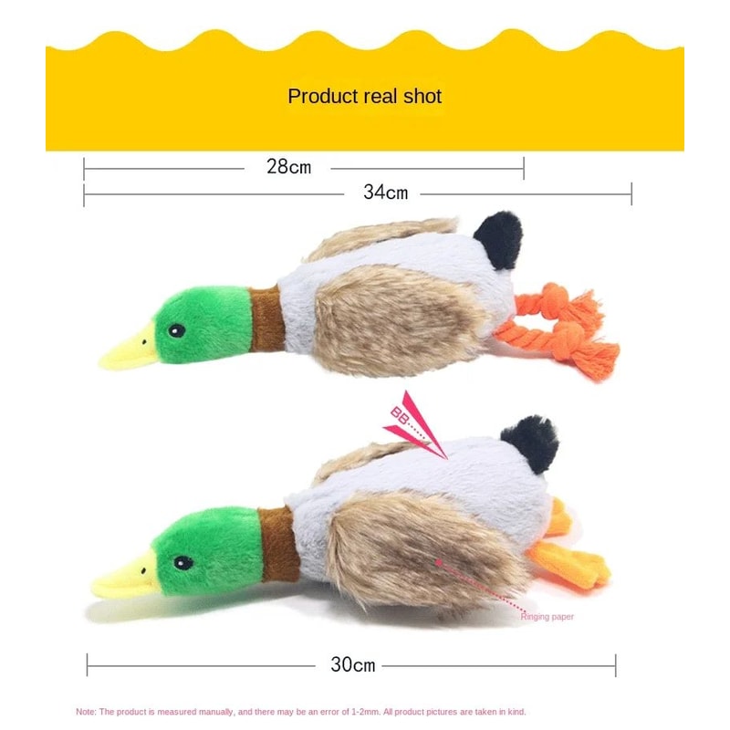 Plush Duck Dog Toy Squeaky Chew Toy With Rope For Teeth Cleaning 7