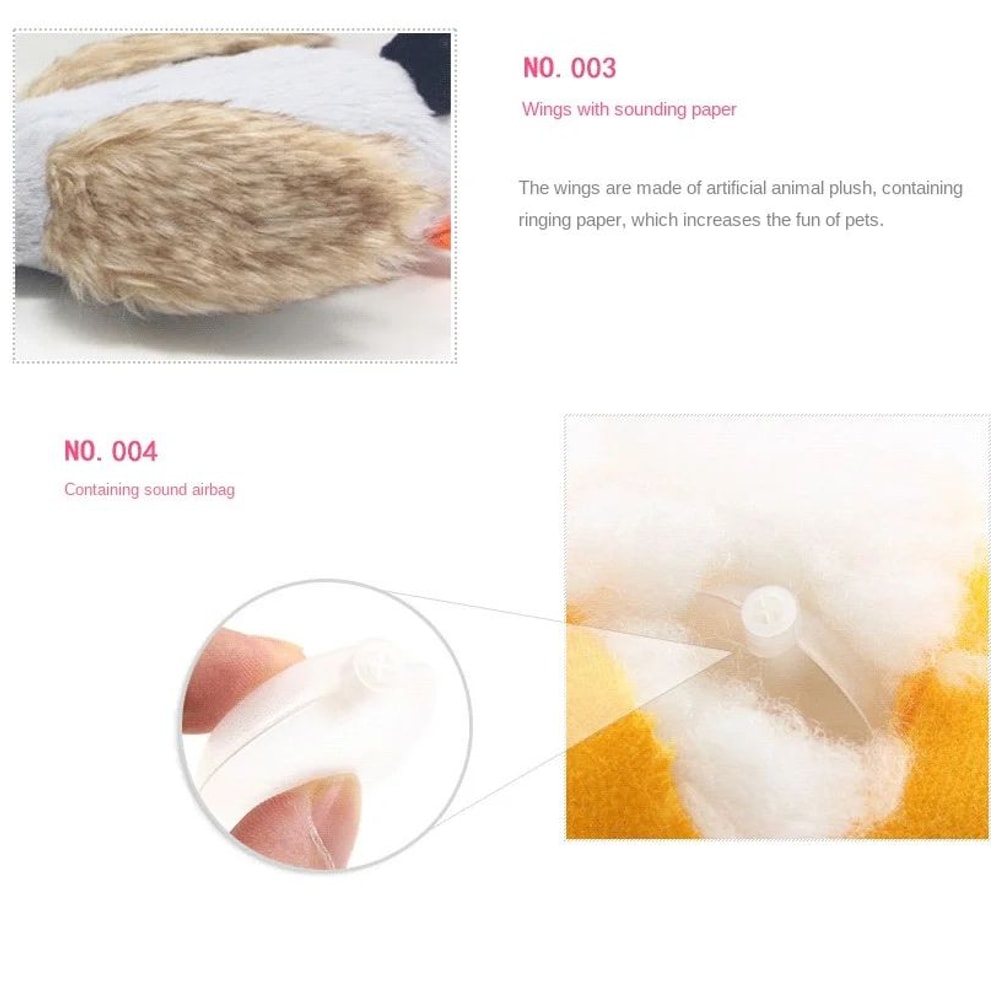 Plush Duck Dog Toy Squeaky Chew Toy With Rope For Teeth Cleaning 9