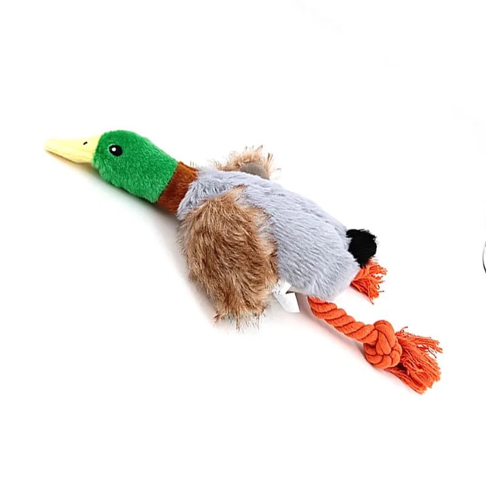 Plush Duck Dog Toy Squeaky Chew Toy With Rope For Teeth Cleaning 11
