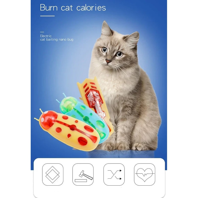 Electric Bug Cat Toy Automatic Mini Robot Insect With Catnip For Cats 6