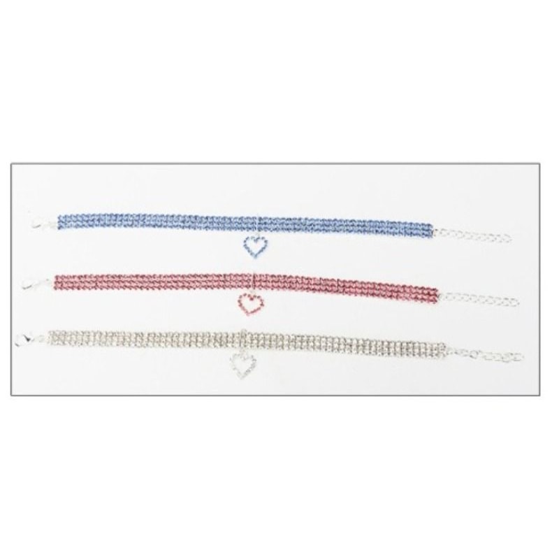 Three Row Rhinestone Pet Collar Elastic Sparkling Necklace For Cats And Dogs 12
