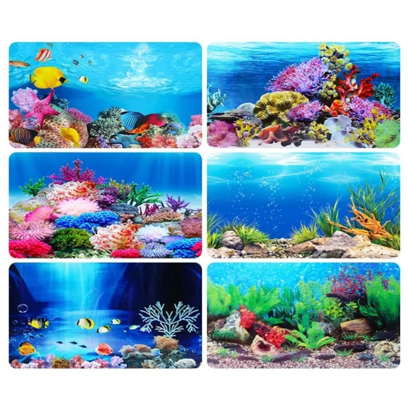3D Aquarium Background Sticker Double Sided Fish Tank Landscape Decoration 1