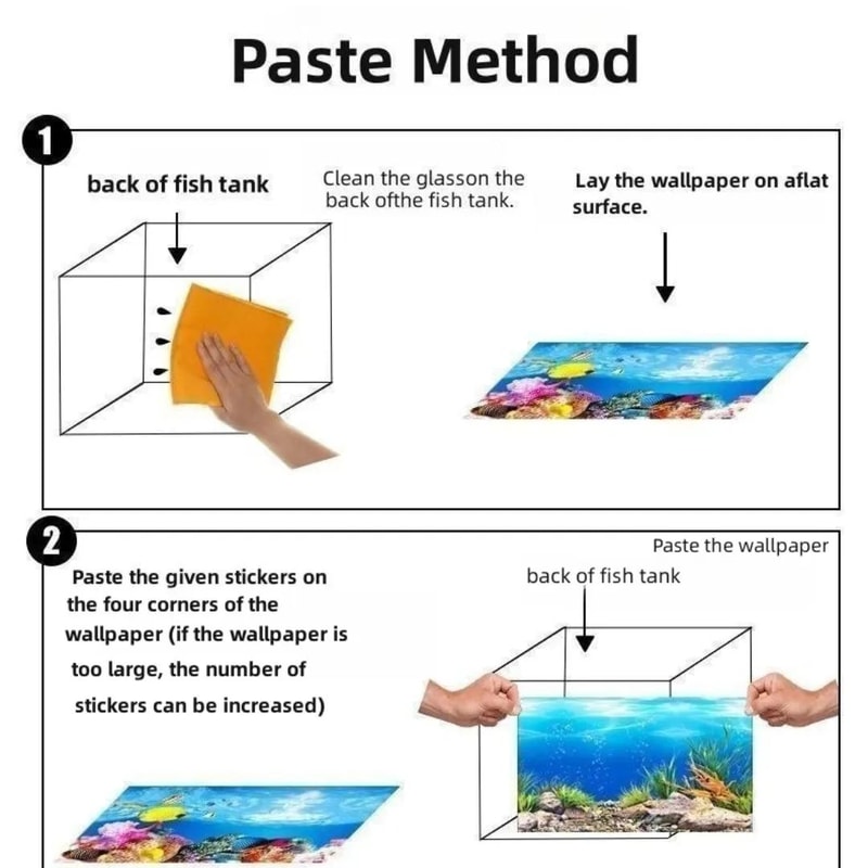 3D Aquarium Background Sticker Double Sided Fish Tank Landscape Decoration 3