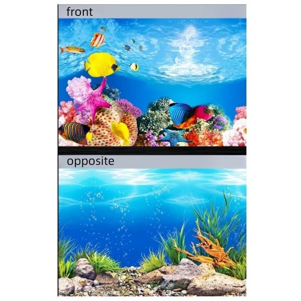 3D Aquarium Background Sticker Double Sided Fish Tank Landscape Decoration 6