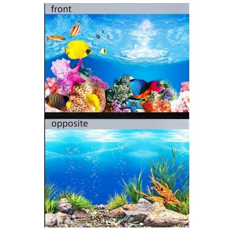 3D Aquarium Background Sticker Double Sided Fish Tank Landscape Decoration 6