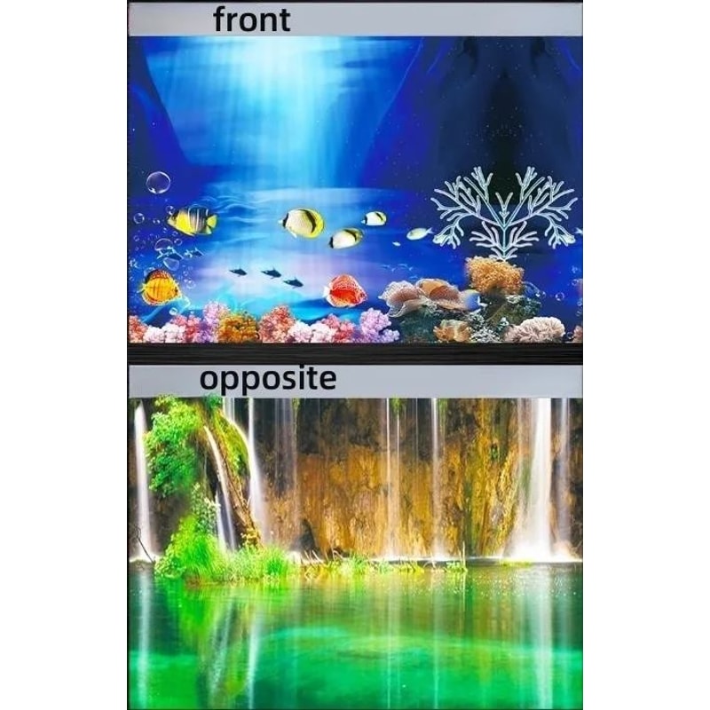 3D Aquarium Background Sticker Double Sided Fish Tank Landscape Decoration 7
