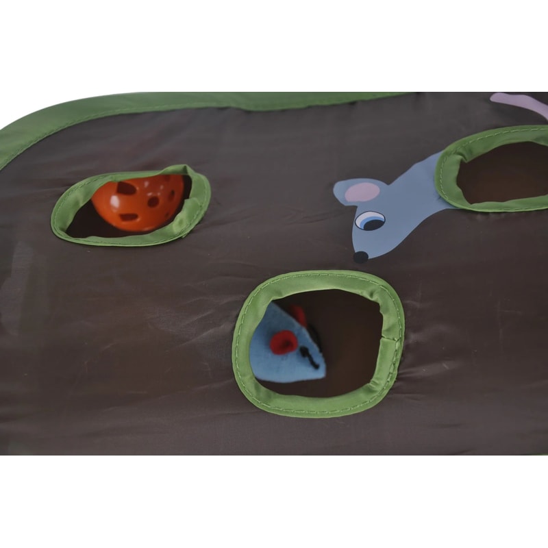 Folding Nine Hole Cat Tunnel Toy With Plush Mouse And Grab Ball 7