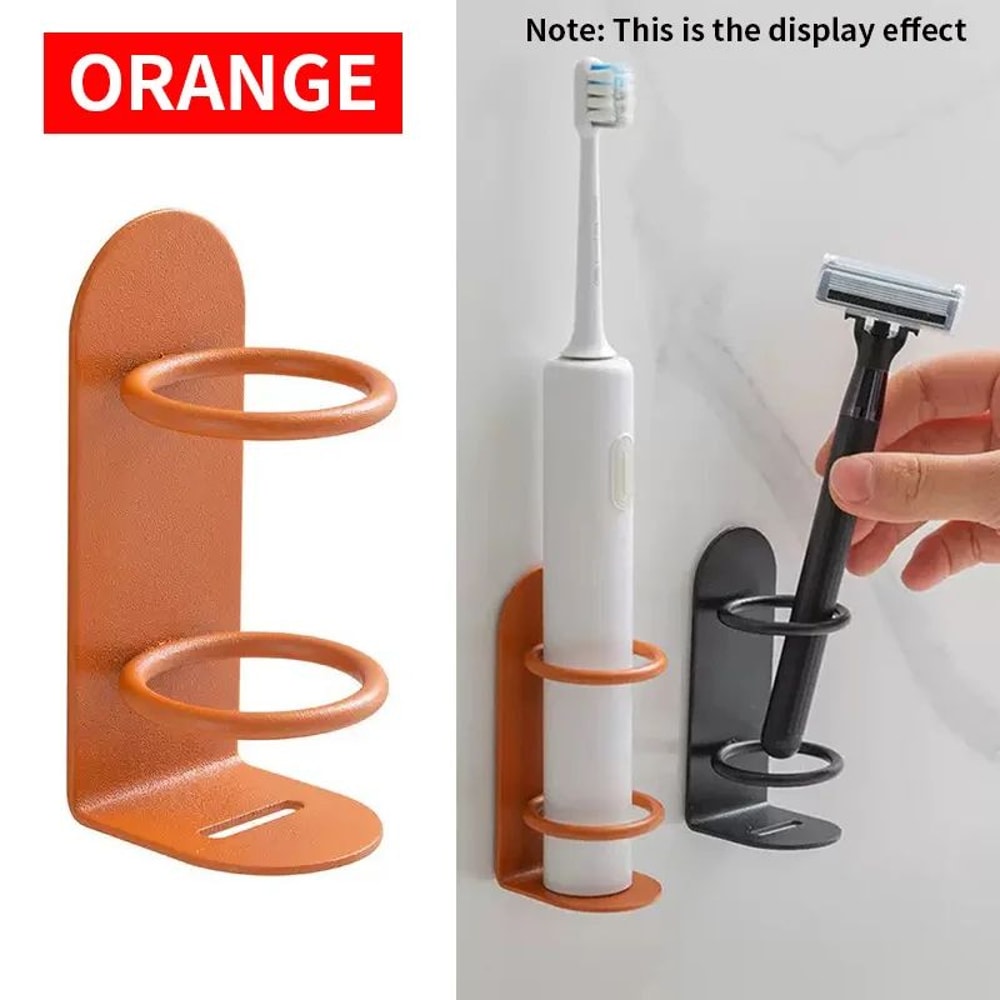 Metal Wall Mounted Toothbrush Holder No Drilling Multifunctional Bathroom Organizer 7