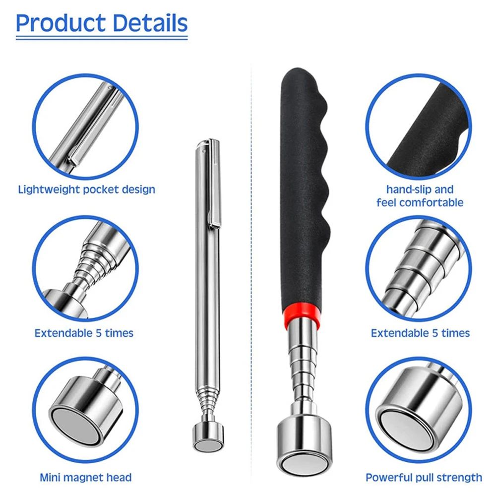 Extendable Magnetic Pickup Tool Telescopic Magnet Pen For Screws And Bolts 7