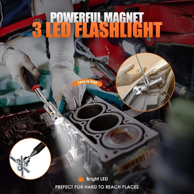 Extendable Magnetic Pickup Tool Telescopic Magnet Pen For Screws And Bolts 9