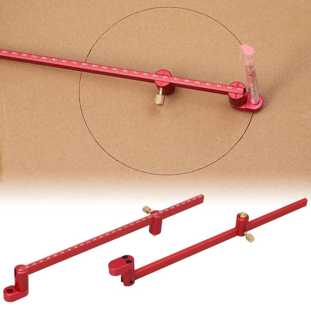 Woodworking Scribing Gauge Center Finder Ruler Aluminum Circle Ruler Compass 32cm 0