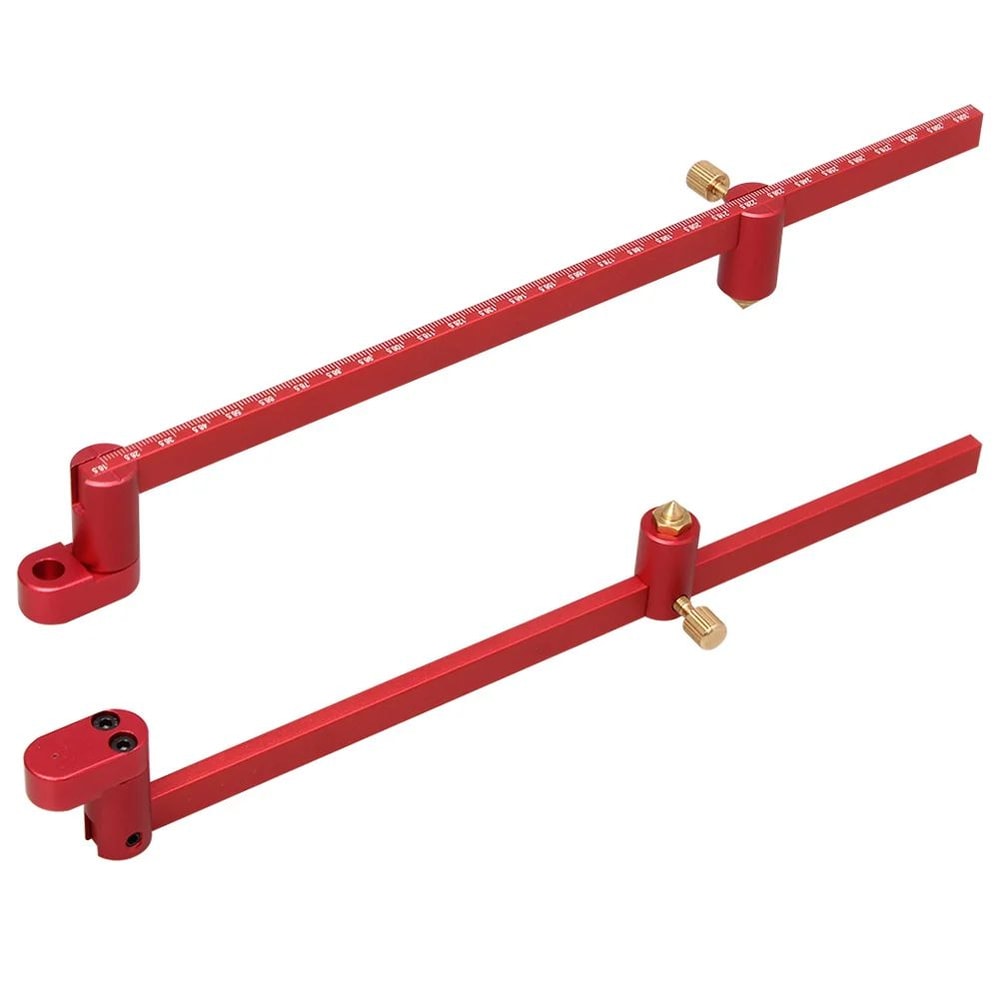 Woodworking Scribing Gauge Center Finder Ruler Aluminum Circle Ruler Compass 32cm 1