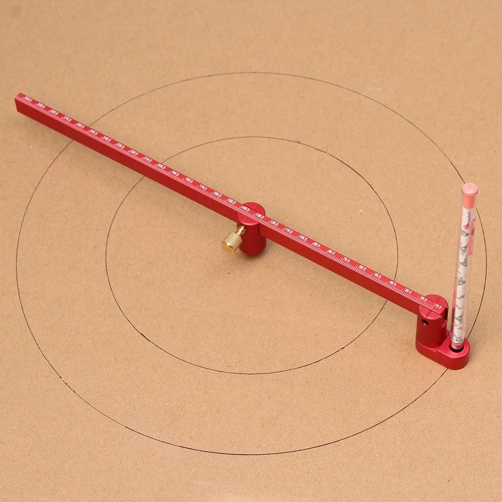 Woodworking Scribing Gauge Center Finder Ruler Aluminum Circle Ruler Compass 32cm 2
