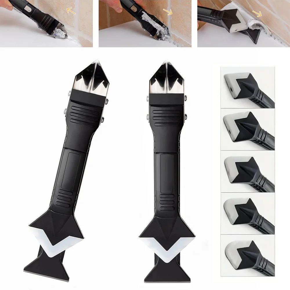 5 In 1 Metal Shovel Glue Tool Kit Silicone Spatula Caulk Remover And Sealant Finishing Tool 10