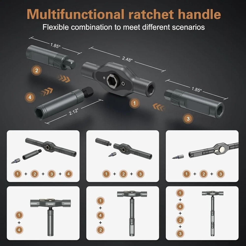 24 In 1 Ratchet Screwdriver Set Multi Purpose Magnetic Bits For DIY And Household Repair 1