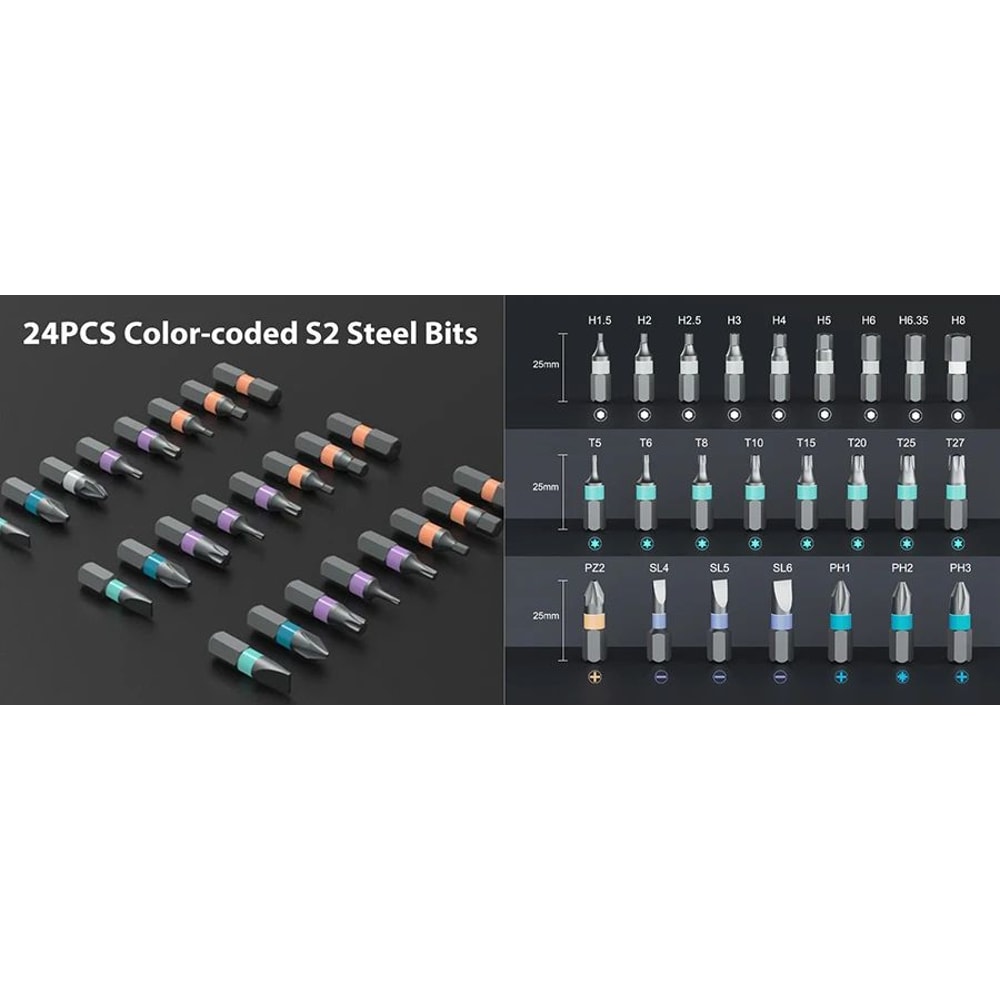 24 In 1 Ratchet Screwdriver Set Multi Purpose Magnetic Bits For DIY And Household Repair 9