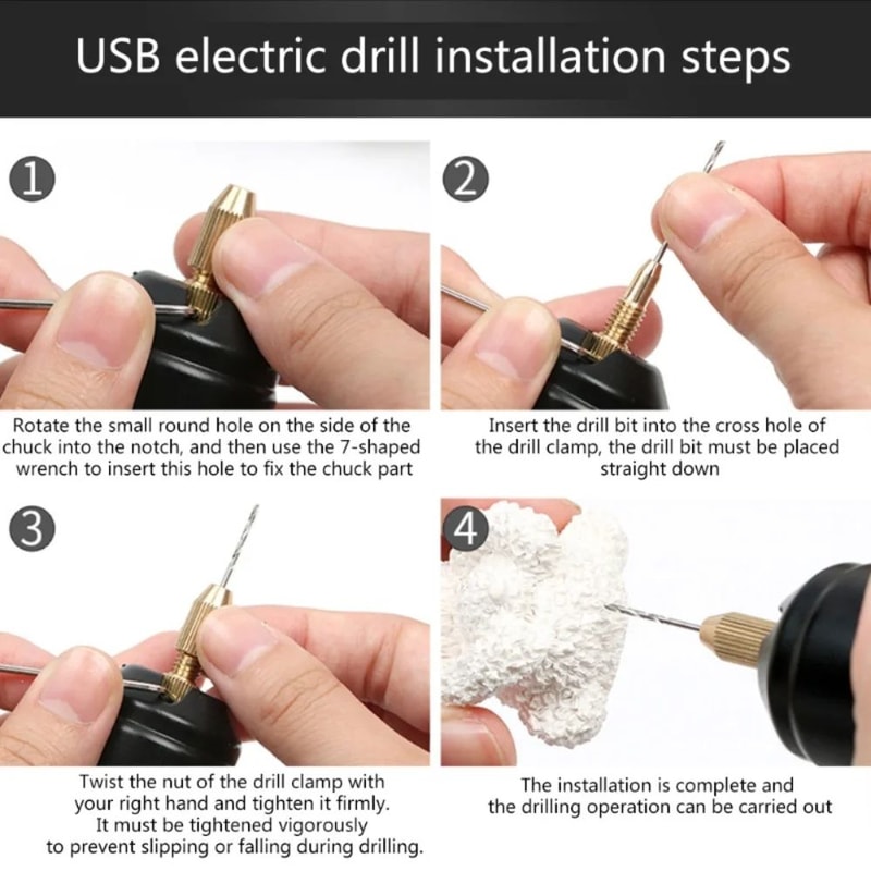 Handheld Mini Electric Drill USB DIY Engraving Pen Tool For Resin Jewelry And Wood Craft 5