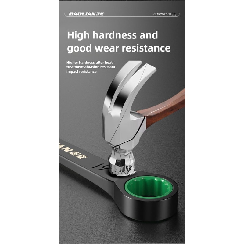 BAOLIAN Dual Directional Fast Plum Blossom Ratchet Wrench IndustrialGrade DualUse Opening Tool 10